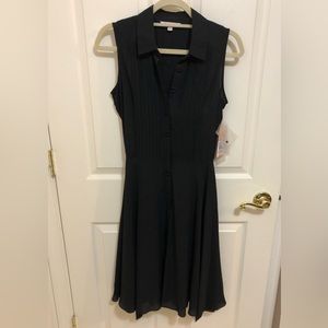 Nanette Lepore black crepe chiffon shirt dress size 6